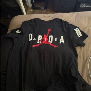 Jordan Black and Red Short Sleeve Tee